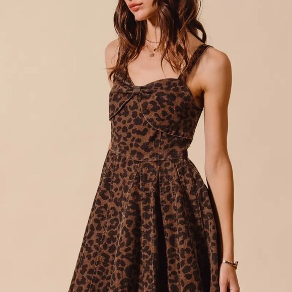 SO ME Mineral Washed Leopard Flare Cami Dress - Picture 10 of 11